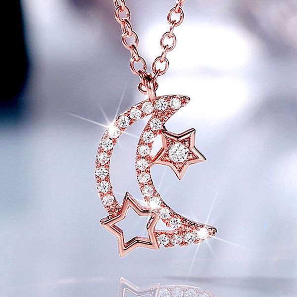 pendant necklaces huitan delicate star and moon women engagement novel design statement for party 2021 trendy jewelry, Silver
pendant necklaces huitan delicate star and moon women engagement novel design statement for party 2021 trendy jewelry, Silver