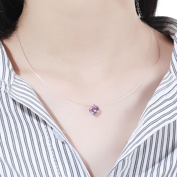pendant necklaces fashion crystal zircon invisible necklace for women transparent fishing line chain decoration, Silver
pendant necklaces fashion crystal zircon invisible necklace for women transparent fishing line chain decoration, Silver