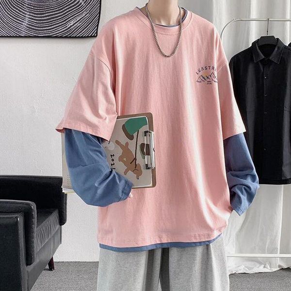 men's t-shirts harajuku long-sleeved fake two-piece t-shirt solid tshirt 2021 autumn korean fashion preppy style casual loose, White;black
men's t-shirts harajuku long-sleeved fake two-piece t-shirt solid tshirt 2021 autumn korean fashion preppy style casual loose, White;black