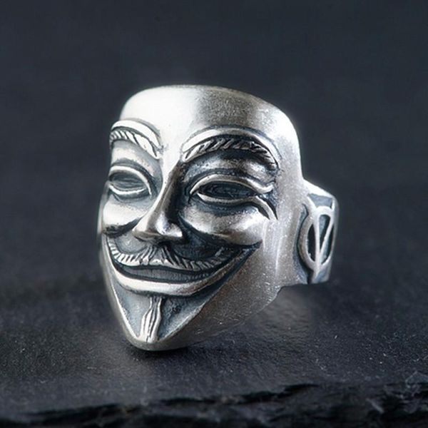 cluster rings s990 pure silver retro craft men's face mask skull fashion ring jewelry wedding gift, Golden;silver
cluster rings s990 pure silver retro craft men's face mask skull fashion ring jewelry wedding gift, Golden;silver