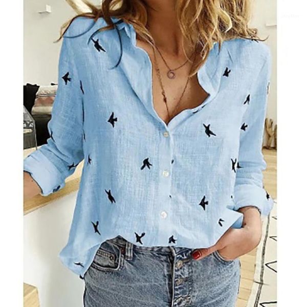 women print blouse shirt casual turn-down collar long sleeve lady 2021 summer loose blue shirts blouses plus size 5xl women's &, White
women print blouse shirt casual turn-down collar long sleeve lady 2021 summer loose blue shirts blouses plus size 5xl women's &, White