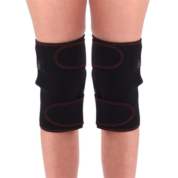 elbow & knee pads joint heating sleeve warm motion protection usb, Black;gray