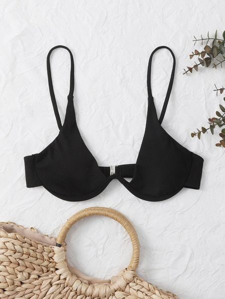 plain underwire bikini l9xc#, White;black 
plain underwire bikini l9xc#, White;black