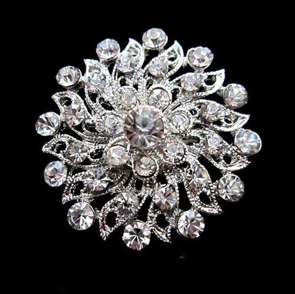 1.2 inch beautiful silver color clear rhinestone crystal diamante small flower wedding dress pin brooch gifts, Gray
1.2 inch beautiful silver color clear rhinestone crystal diamante small flower wedding dress pin brooch gifts, Gray