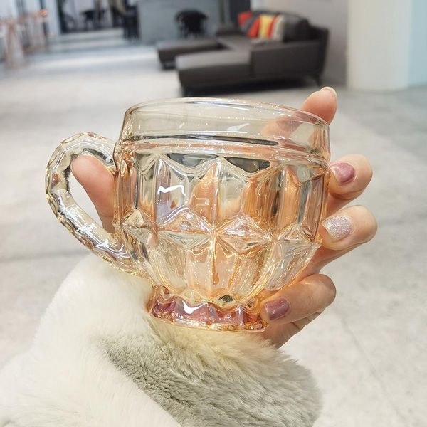 mugs 200ml amber embossed glass mug retro coffee with handle heat-resistant large capacity water cup household drink cups
mugs 200ml amber embossed glass mug retro coffee with handle heat-resistant large capacity water cup household drink cups