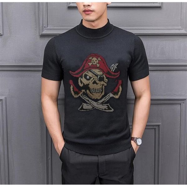 2021 new autumn winter short sleeve drill pullover men slim knitwear casual thin oversized knitted sweater qjtk, White;black
2021 new autumn winter short sleeve drill pullover men slim knitwear casual thin oversized knitted sweater qjtk, White;black