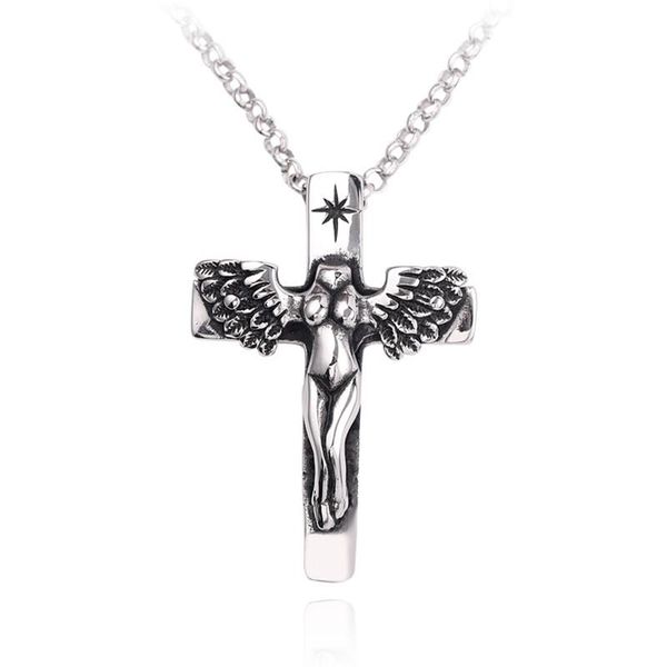 pendant necklaces vintage angel cross pendants necklace punk christian 50 cm link chain men women jewelery, Silver
pendant necklaces vintage angel cross pendants necklace punk christian 50 cm link chain men women jewelery, Silver
