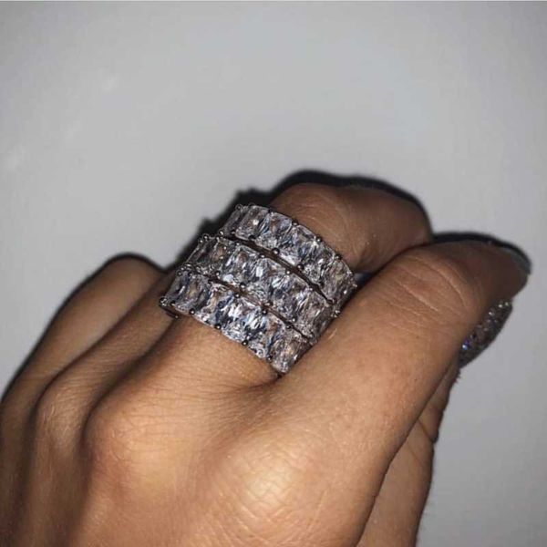 cluster rings luxury 925 sterling silver pave setting full square diamond ring eternity women engagement wedding band set fine jewelry, Golden;silver
cluster rings luxury 925 sterling silver pave setting full square diamond ring eternity women engagement wedding band set fine jewelry, Golden;silver