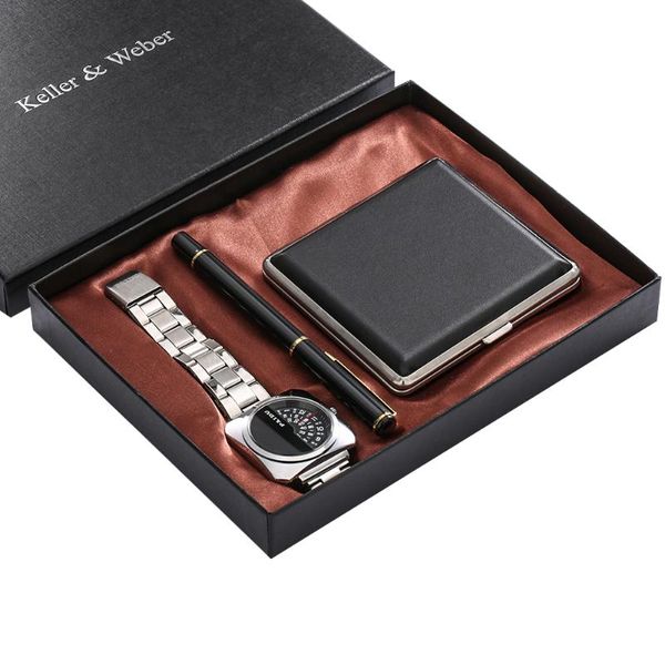 wristwatches mens luxury quartz watch gift sets classic male cigarette case gd pen gifts with greeting card box reloj hombr, Slivery;brown
wristwatches mens luxury quartz watch gift sets classic male cigarette case gd pen gifts with greeting card box reloj hombr, Slivery;brown