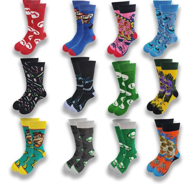 a pair of anime cartoon street style hip-hop personality novelty khmer quality warm men's and women's socks in the tube socks, Black
a pair of anime cartoon street style hip-hop personality novelty khmer quality warm men's and women's socks in the tube socks, Black