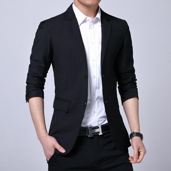 men's suits & blazers spring and autumn slim business korean casual solid color wear black blazer 2021, White;black
men's suits & blazers spring and autumn slim business korean casual solid color wear black blazer 2021, White;black