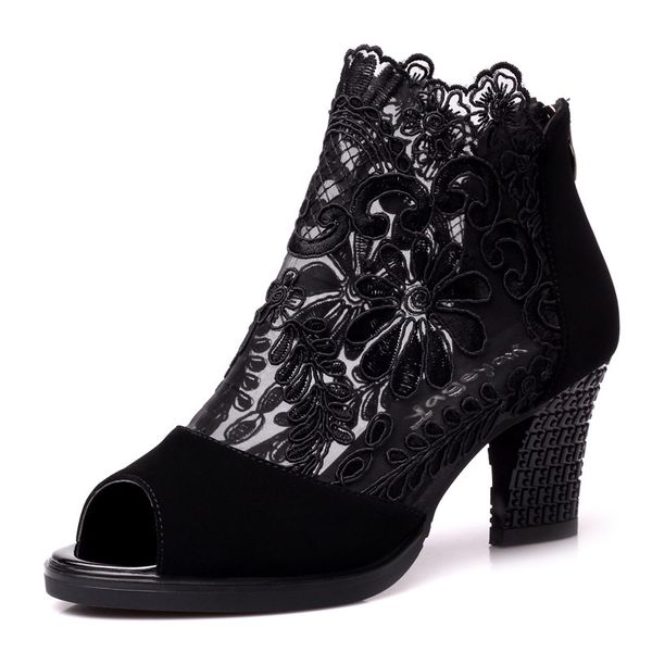 women sandals 2020 fashion summer shoes women high heels hollow mesh sandals size 35 - 42 mujer sandalias, Black
women sandals 2020 fashion summer shoes women high heels hollow mesh sandals size 35 - 42 mujer sandalias, Black