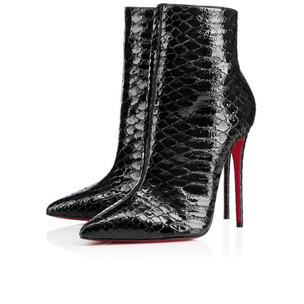 boots red bottom high heels patent leather women party wedding triple spikes pointed toes pumps dress shoes with box 03, Black
boots red bottom high heels patent leather women party wedding triple spikes pointed toes pumps dress shoes with box 03, Black