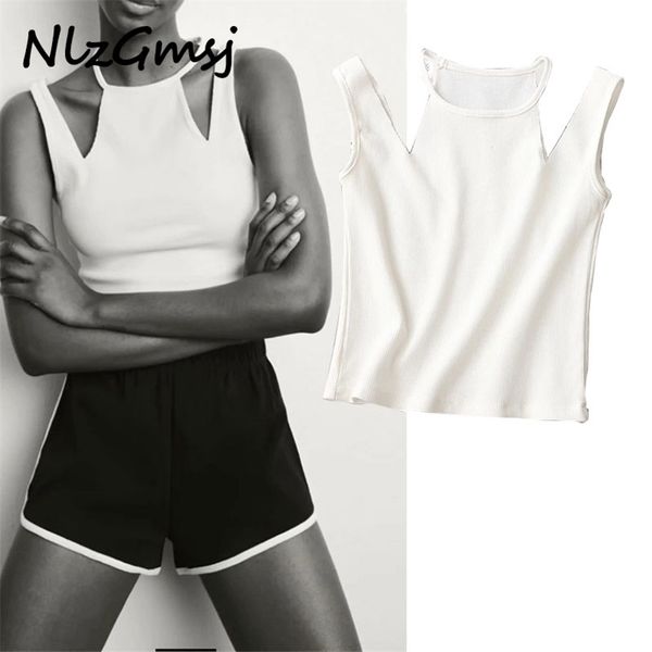 t shirt women white halter tank summer sleeveless knitted elastic slim hollow out cropped 04 210628
t shirt women white halter tank summer sleeveless knitted elastic slim hollow out cropped 04 210628