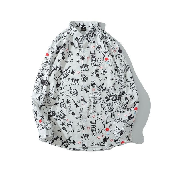 2021 korean ulzzang style man autumn interest graffiti loose shirt mens women long sleeve oversized turn-down collared shirts kf8u, White;black
2021 korean ulzzang style man autumn interest graffiti loose shirt mens women long sleeve oversized turn-down collared shirts kf8u, White;black