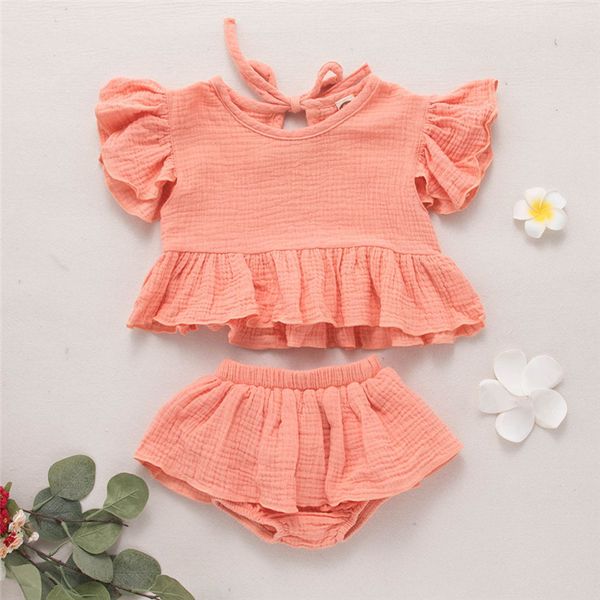 2pcs newborn infant baby girls clothes sets cute cotton soft solid ruffles short sleeve t shirts +shorts outfits suit 210315, White
2pcs newborn infant baby girls clothes sets cute cotton soft solid ruffles short sleeve t shirts +shorts outfits suit 210315, White