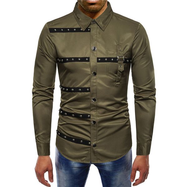 2021 new mens button up vintage rivet stripe lapel collared long sleeve slim shirts streetwear man gothic evening shirt m2fz, White;black
2021 new mens button up vintage rivet stripe lapel collared long sleeve slim shirts streetwear man gothic evening shirt m2fz, White;black