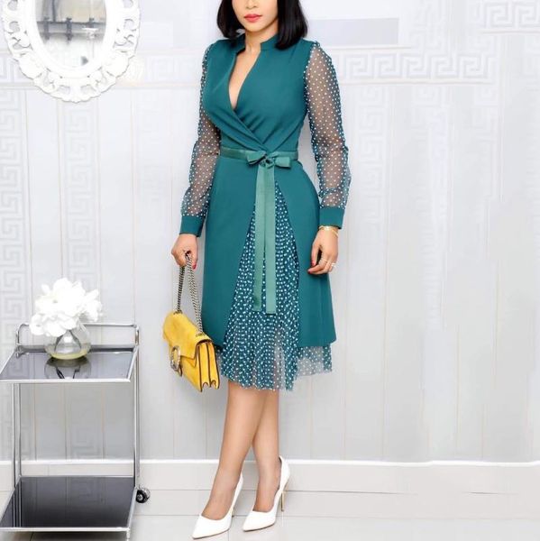casual dresses african for women evening fashion v neck patchwork transparent sleeve high waisted mid calf elegant office dress midi ol, Black;gray
casual dresses african for women evening fashion v neck patchwork transparent sleeve high waisted mid calf elegant office dress midi ol, Black;gray