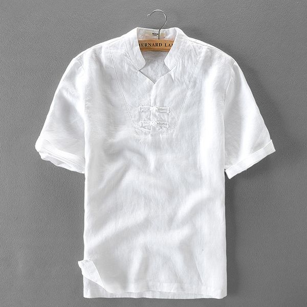 2021 casual linen new chinese trend plate-buckle men shirts short sleeve solid white shirt mens summer clothing camisa nr85
2021 casual linen new chinese trend plate-buckle men shirts short sleeve solid white shirt mens summer clothing camisa nr85