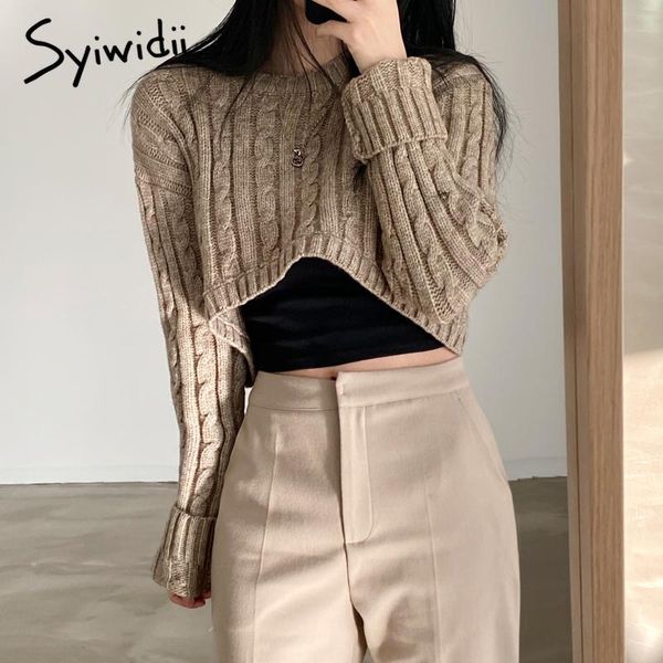 women's sweaters syiwidii vintage criss cross woman crop autumn winter 2021 pullovers long sleeve knitted harajuku casual jumpers, White;black
women's sweaters syiwidii vintage criss cross woman crop autumn winter 2021 pullovers long sleeve knitted harajuku casual jumpers, White;black