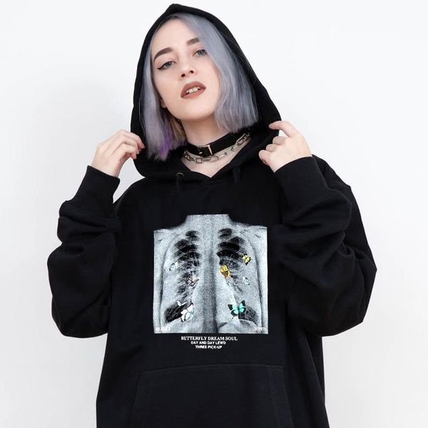 women's hoodies & sweatshirts sternum butterfly picture hip hop art vintage pullover sweatshirt punk streetwear goth harajuku chic casu, Black
women's hoodies & sweatshirts sternum butterfly picture hip hop art vintage pullover sweatshirt punk streetwear goth harajuku chic casu, Black