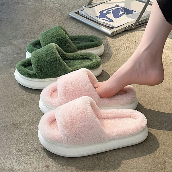 slippers 2021 fluffy house women faux fur flip flops men open toe for soft slides floor platform shoes, Black
slippers 2021 fluffy house women faux fur flip flops men open toe for soft slides floor platform shoes, Black