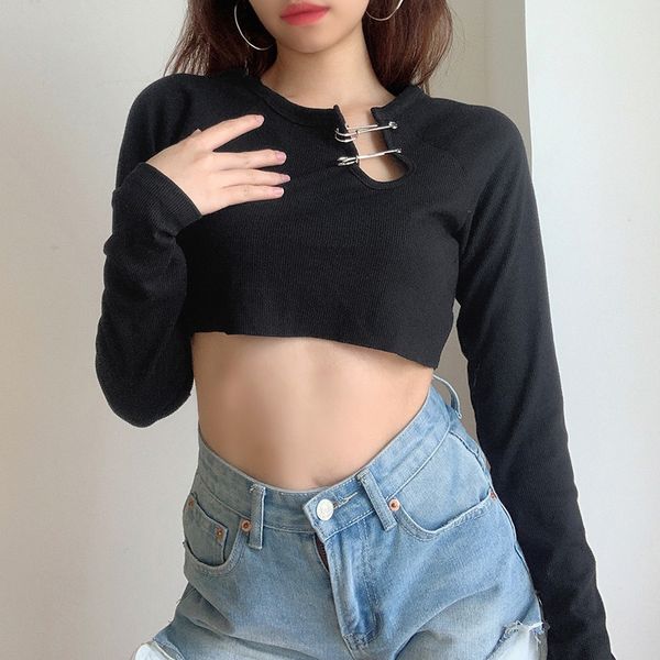 hollow out cropped shirt for women streetwear long sleeve skinny t-shirt casual 90s outfits gothic black tee, White
hollow out cropped shirt for women streetwear long sleeve skinny t-shirt casual 90s outfits gothic black tee, White