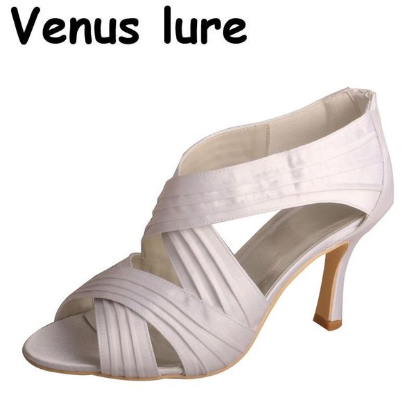 dress shoes 23 colors wedding satin heels for bride white sandals peep toe zipper, Black
dress shoes 23 colors wedding satin heels for bride white sandals peep toe zipper, Black
