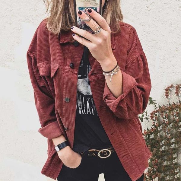 women's jackets autumn loose blouse women overshirt turn-down collar long sleeve jacket corduroy solid coat for ladies button shirt str, Black;brown
women's jackets autumn loose blouse women overshirt turn-down collar long sleeve jacket corduroy solid coat for ladies button shirt str, Black;brown