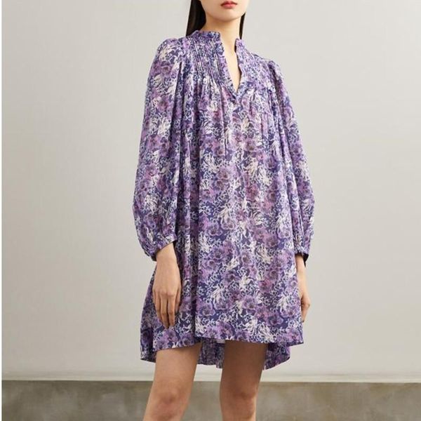 casual dresses 2021 spring summer women's midi dress floral printed purplelong lantern sleeve v-neck loose ladies robes, Black;gray
casual dresses 2021 spring summer women's midi dress floral printed purplelong lantern sleeve v-neck loose ladies robes, Black;gray