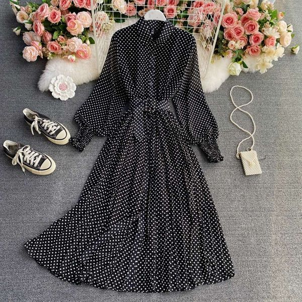 temperament dress chiffon shirt collar polka spring and autumn dot new chic gentle temperament waist tuck long pleated skirt hot, Black;gray
temperament dress chiffon shirt collar polka spring and autumn dot new chic gentle temperament waist tuck long pleated skirt hot, Black;gray
