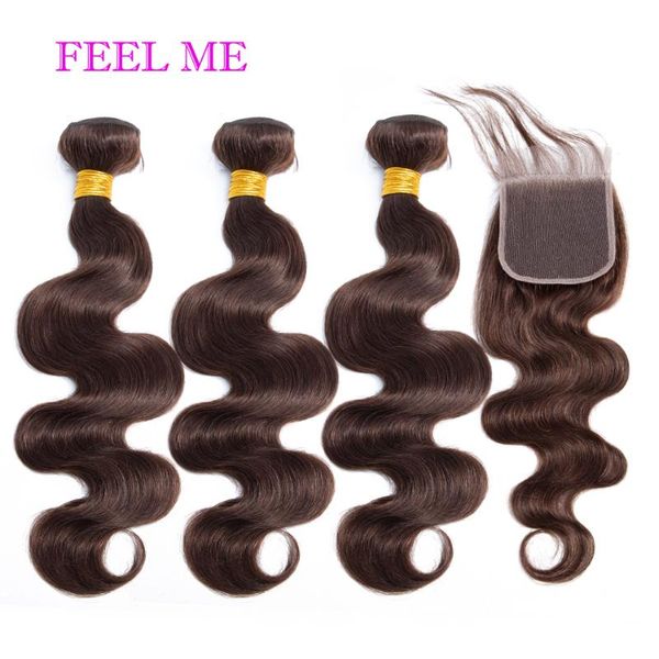 human hair bulks feelme #2 dark brown body wave bundles with closure remy peruvian lace 4x4inch, Black
human hair bulks feelme #2 dark brown body wave bundles with closure remy peruvian lace 4x4inch, Black