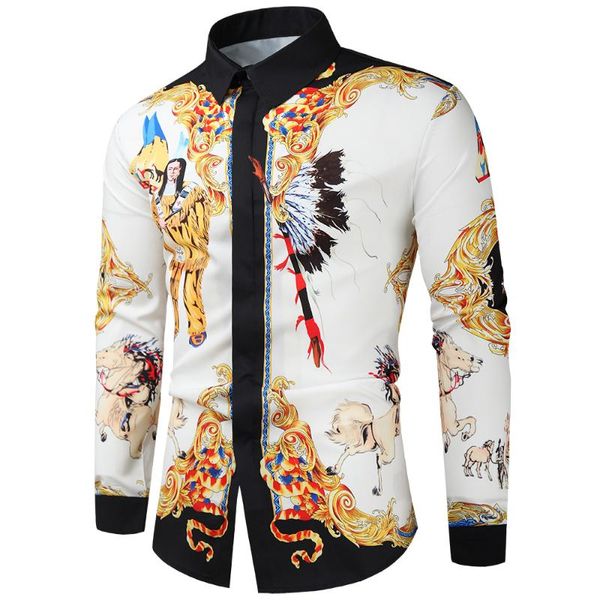 men's casual shirts blouse homme baroque banquet shirt paisley men luxury korean mens long sleeve print slim fit 554, White;black
men's casual shirts blouse homme baroque banquet shirt paisley men luxury korean mens long sleeve print slim fit 554, White;black
