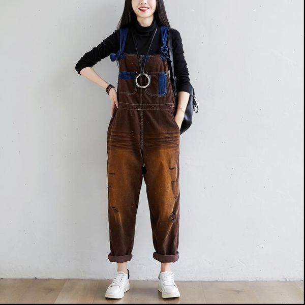 large size corduroy bib womens rompers pants baggy patchwork hanging crotch trousers hip hop ripped dancing overalls, Black;white
large size corduroy bib womens rompers pants baggy patchwork hanging crotch trousers hip hop ripped dancing overalls, Black;white