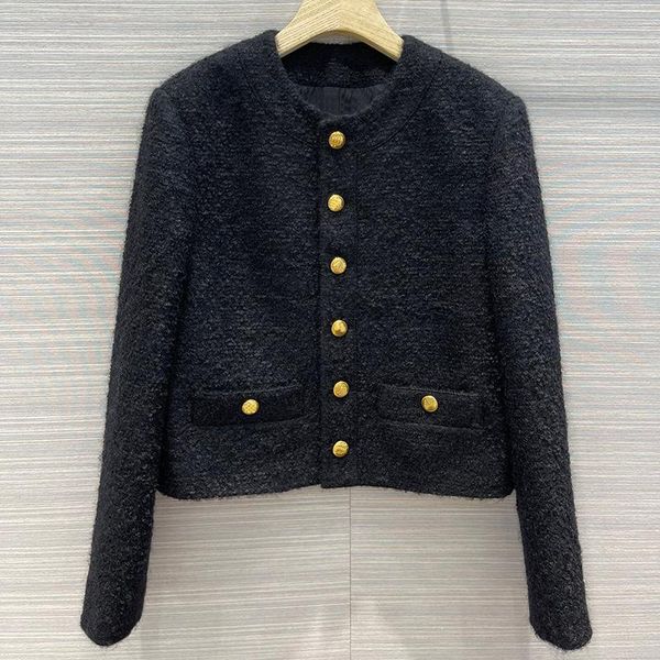 women's jackets 2021 autumn solid black fashion tweed jacket women jacquard liner o-neck single breasted short elegant coat lad, Black;brown
women's jackets 2021 autumn solid black fashion tweed jacket women jacquard liner o-neck single breasted short elegant coat lad, Black;brown