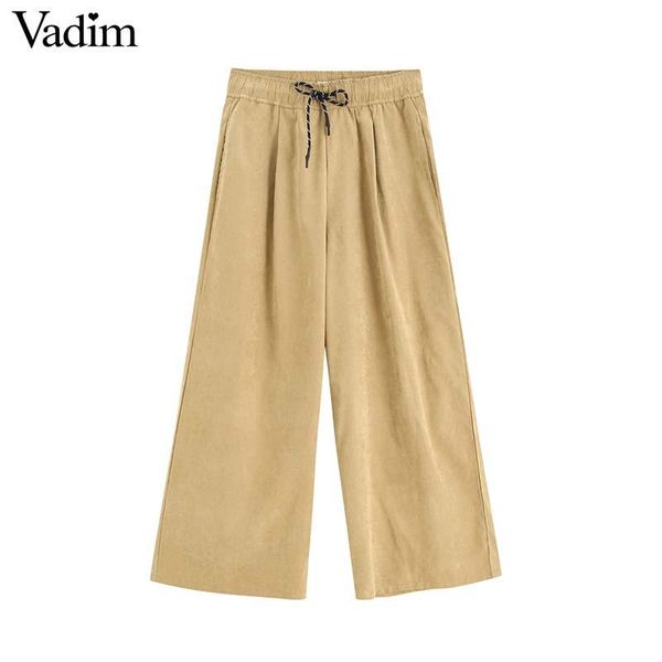 women's pants & capris vadim women elegant khaki wide leg elastic waist drawstring tie pockets female casual cozy trousers solid pantal, Black;white
women's pants & capris vadim women elegant khaki wide leg elastic waist drawstring tie pockets female casual cozy trousers solid pantal, Black;white