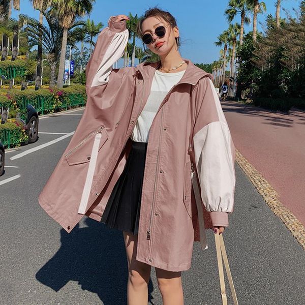 women's trench coats windbreaker spring autumn mid-length korean style loose student hooded casual workwear jacket high-end ladies cloa, Tan;black
women's trench coats windbreaker spring autumn mid-length korean style loose student hooded casual workwear jacket high-end ladies cloa, Tan;black