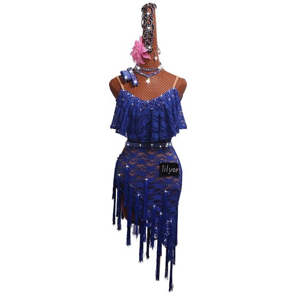 elegant latin dance dresses for women blue salsa fringe skirt evening lace dress ballroom competition clothes, Black;red
elegant latin dance dresses for women blue salsa fringe skirt evening lace dress ballroom competition clothes, Black;red