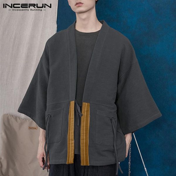 2021 spring men patchwork cardigan shirts incerun vintage 3/4 sleeve open stitch blouse man big pockets lace up kimono 5xl, White;black
2021 spring men patchwork cardigan shirts incerun vintage 3/4 sleeve open stitch blouse man big pockets lace up kimono 5xl, White;black