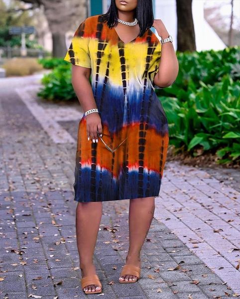 5 colors fashion streetwear women dresses v neck short sleeve pocket design tie dye print casual summer oversized dress plus, Black;gray
5 colors fashion streetwear women dresses v neck short sleeve pocket design tie dye print casual summer oversized dress plus, Black;gray