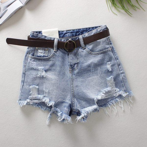 women's shorts 2021 light blue denim summer a-style vintage hole high waist edge of hair bleached broad foot 9759, White;black
women's shorts 2021 light blue denim summer a-style vintage hole high waist edge of hair bleached broad foot 9759, White;black