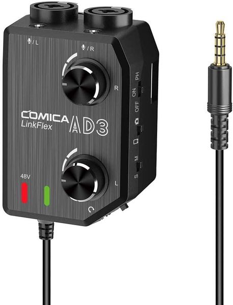 comica linkflex ad3 ad2 audio preamp mixer two-channels xlr/3.5mm/6.35mm-3.5mm audio preamp mixer/adapter for 3.5mm dslr cameras
comica linkflex ad3 ad2 audio preamp mixer two-channels xlr/3.5mm/6.35mm-3.5mm audio preamp mixer/adapter for 3.5mm dslr cameras