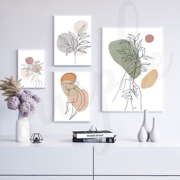 paintings abstract line girl poster minimalist leaves and flower canvas painting on the wall nordic art print for living room home decor
paintings abstract line girl poster minimalist leaves and flower canvas painting on the wall nordic art print for living room home decor