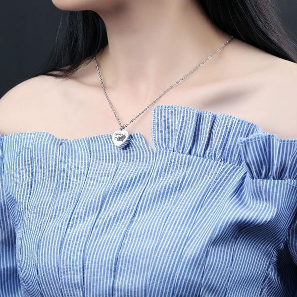 pendant necklaces girl's peach heart love accessories titanium steel clavicle urn necklace pet, Silver
pendant necklaces girl's peach heart love accessories titanium steel clavicle urn necklace pet, Silver