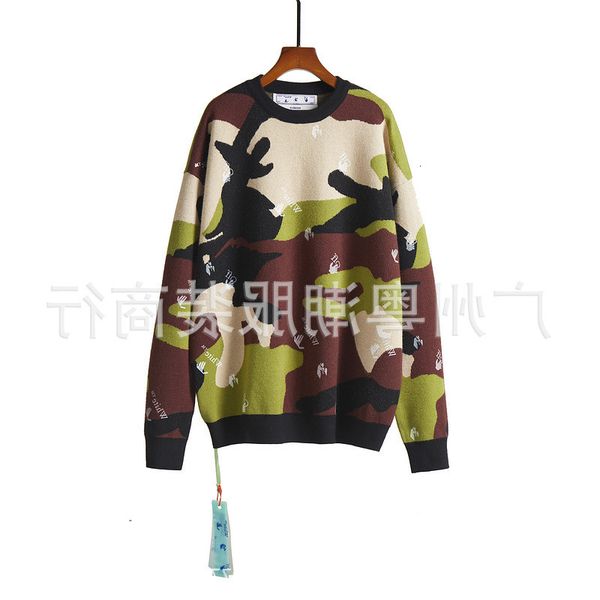 2021 autumn winter new cotton casual loose round neck sweater off camouflage printed for men and women style, White;black
2021 autumn winter new cotton casual loose round neck sweater off camouflage printed for men and women style, White;black