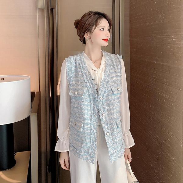 women's vests 2021 autumn winter v-neck cardigan women's sleeveless casual tassel plaid vest tweed jacket, Black;white
women's vests 2021 autumn winter v-neck cardigan women's sleeveless casual tassel plaid vest tweed jacket, Black;white