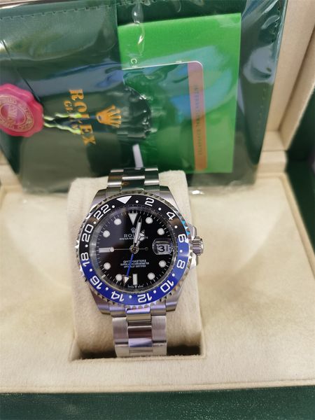 with original box watch asia 2813 movement 40mm gmt ceramic bezel 116710 116710blnr automatic mechanical mens men's watches, Slivery;brown
with original box watch asia 2813 movement 40mm gmt ceramic bezel 116710 116710blnr automatic mechanical mens men's watches, Slivery;brown