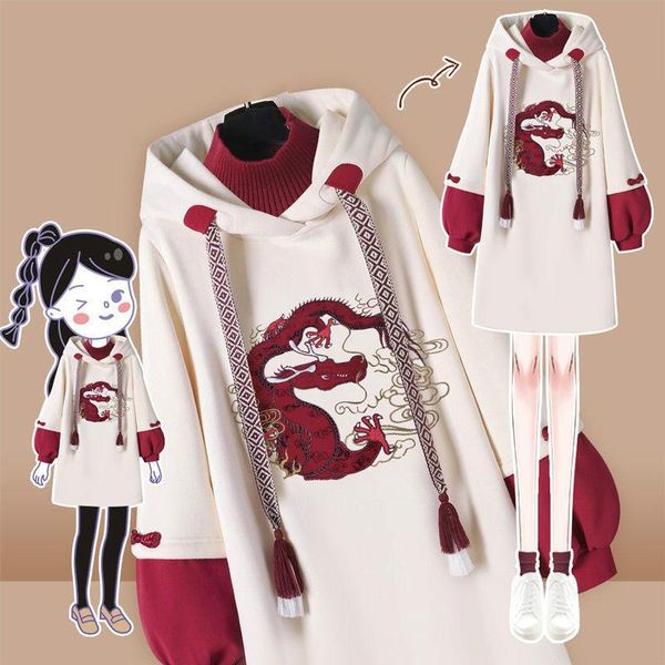 ethnic clothing chinese traditional style hooded high-necked sweatshirt dress women spring cheongsam party dresses thick vestidos, Red
ethnic clothing chinese traditional style hooded high-necked sweatshirt dress women spring cheongsam party dresses thick vestidos, Red