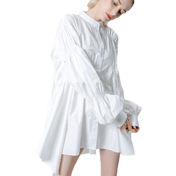 casual dresses 2021 spring vintage irregular plus size lantern long sleeve dress elegant women clothes white female c110, Black;gray
casual dresses 2021 spring vintage irregular plus size lantern long sleeve dress elegant women clothes white female c110, Black;gray