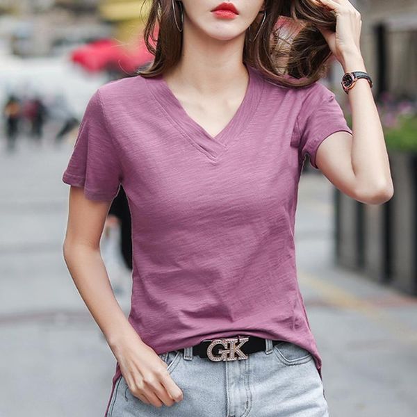 women's t-shirt aossviao v-neck t shirt women cotton 2021 fashion summer short sleeve korean style tshirt woman tee femme, White
women's t-shirt aossviao v-neck t shirt women cotton 2021 fashion summer short sleeve korean style tshirt woman tee femme, White